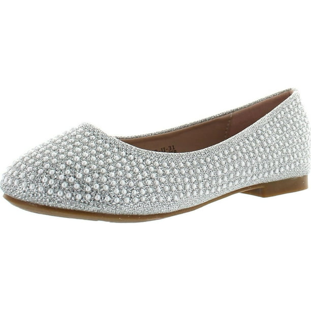 De Blossom Girl Harper-Ii-31 Sparkle Pearl Closed Toe Slip On Dress Pumps Flat Shoes De Blossom Girl Harper-Ii-31 Sparkle Pearl Closed Toe Slip On Dress Pumps Flat Shoes